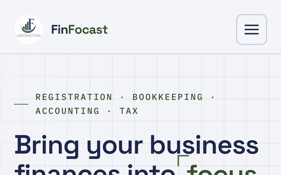 FinFocast homepage: Bring your business finances into focus